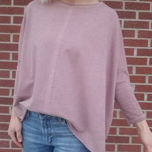 Mauve/blush long sleeve poncho shirt